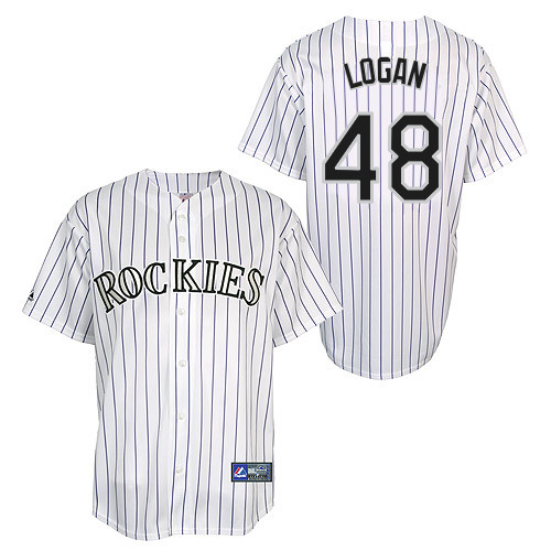 Boone Logan #48 Youth Baseball Jersey-Colorado Rockies Authentic Home White Cool Base MLB Jersey